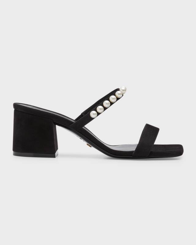 Goldie Pearly Stud Slide Sandals